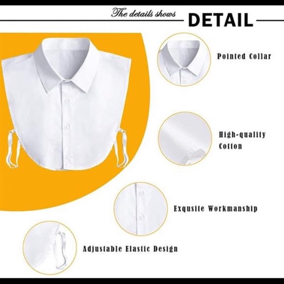 Fake Collar Detachable  Collar Blouse Half Shirts Peter Pan Faux False Collar - Picture 3 of 8